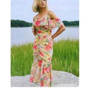 Divine Heritage Ruffle Cold Shoulder Dress XS NWT